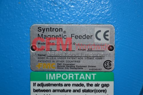 Syntron Model Bf2 A Stainless Steel Magnetic Feeder